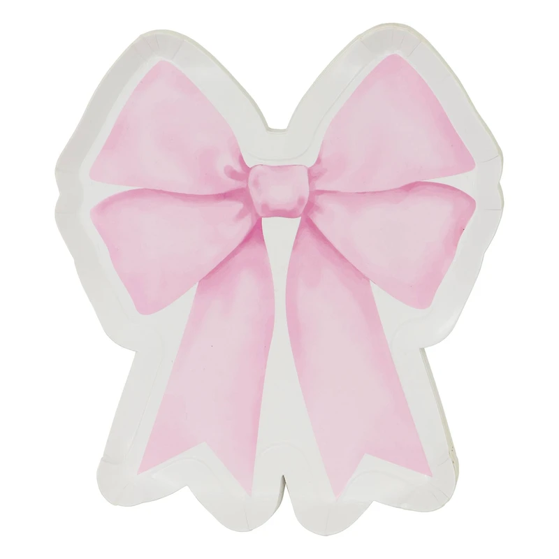 7" Pink Bow Snack Plates, 8ct. by Celebrate It™