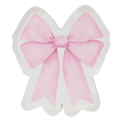 7" Pink Bow Snack Plates, 8ct. by Celebrate It™