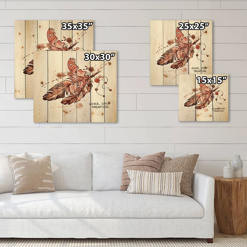 Designart - Bird Feathers In Earth Tones