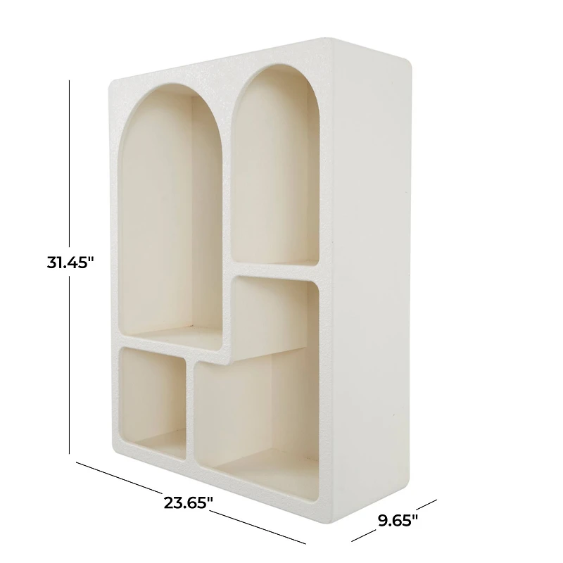 31" Cream Geometric Arched Wall Shelf
