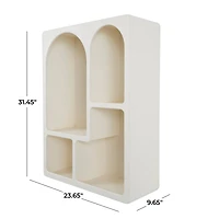 31" Cream Geometric Arched Wall Shelf