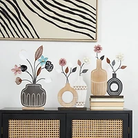 Floral Patterned Vase Sculpture Set