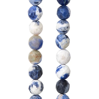 12 Pack: Blue Sodalite Faceted Round Beads, 8mm by Bead Landing™