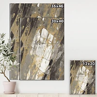 Designart - Gold, Black and White Hanpainted Abstract