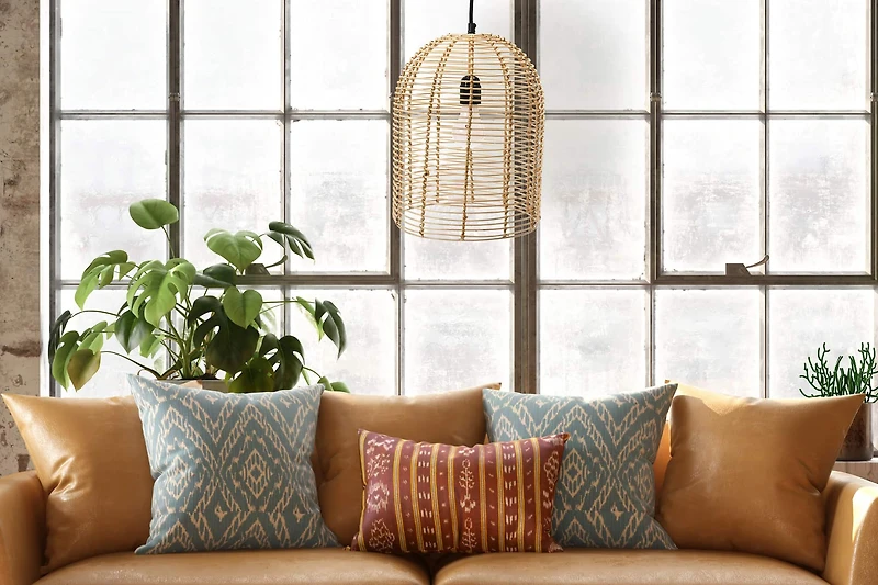 Hello Honey® Modern Boho Handwoven Rattan Pendant Light
