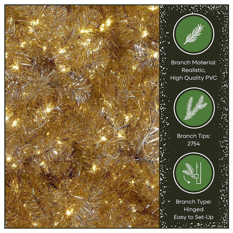 10ft. Pre-Lit Platinum Metallic Evergreen Artificial Christmas Tree