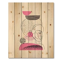 Designart - One Line Portrait of Afro American Women I