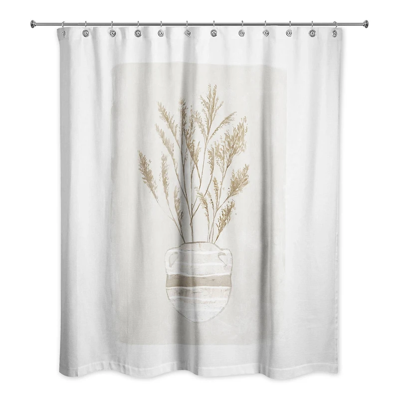 Pampas Plant Jug Striped 71" x 74" Shower Curtain