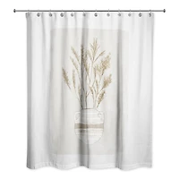 Pampas Plant Jug Striped 71" x 74" Shower Curtain