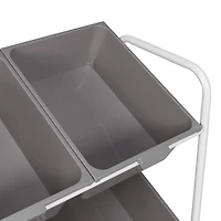 Honey Can Do Gray/White 6-Bin Rolling Cart
