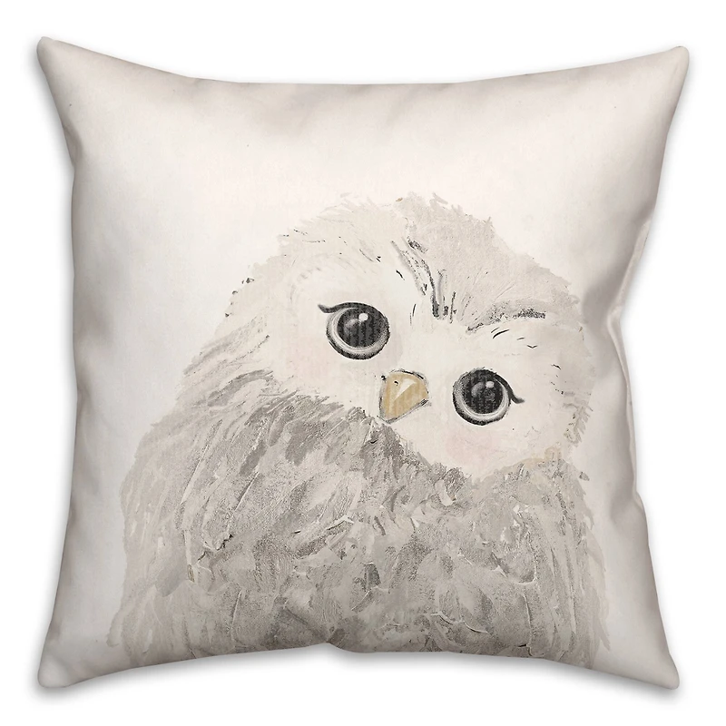 Curious Baby Owl 18" x 18" Throw Pillow