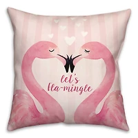 Let's Fla-Mingle Valentine's Throw Pillow