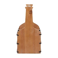 15" Brown Wood Farmhouse Wine Rack