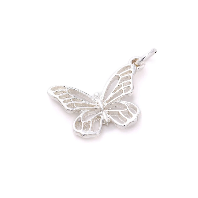 Charmalong™ Silver Plated Butterfly Charm by Bead Landing™