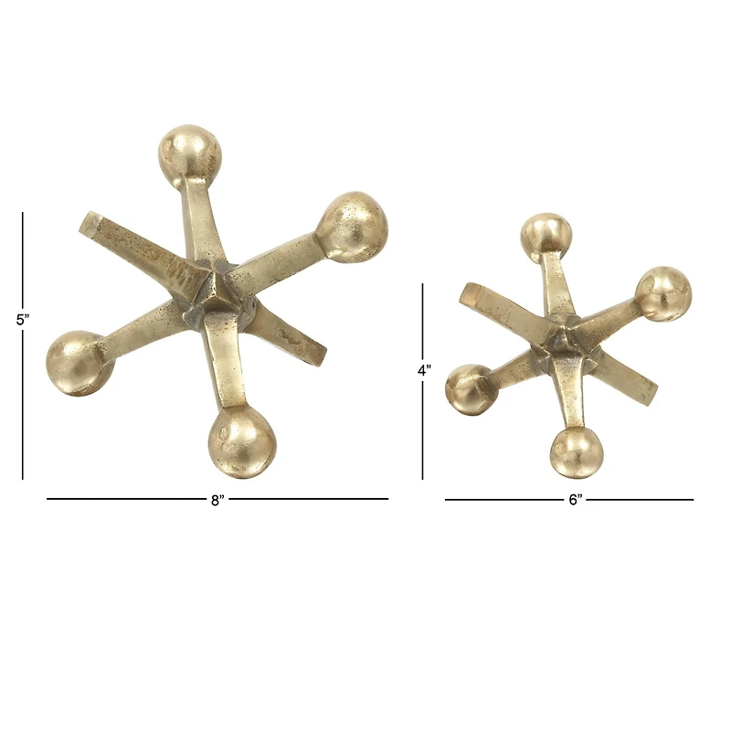 Aluminum Geometric Jacks Sculpture Set