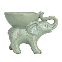 Hello Honey® Gray 7.5" Majestic Stoneware Elephant Bowl 