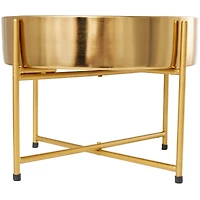 12" White Jasmine Scented 5-Wick Candle with Gold Container and Stand