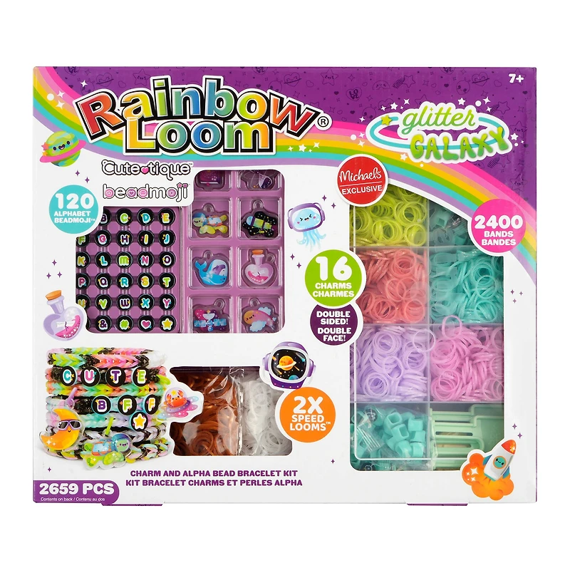 Rainbow Loom® Glitter Galaxy Charm & Alpha Bead Bracelet Kit