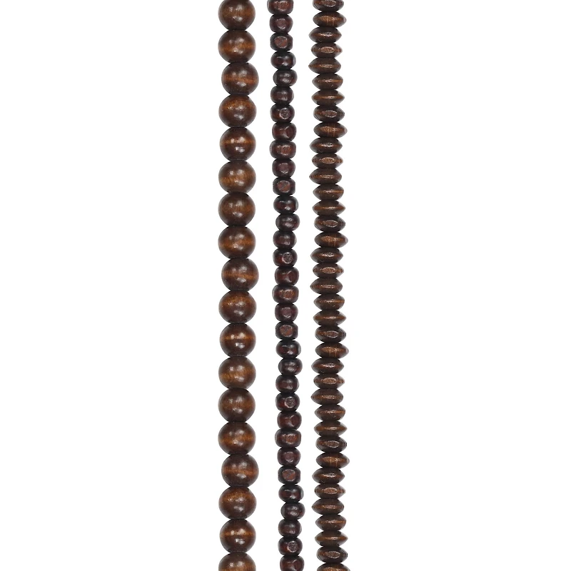 Dark Brown Wood Mixed Beads by Bead Landing®