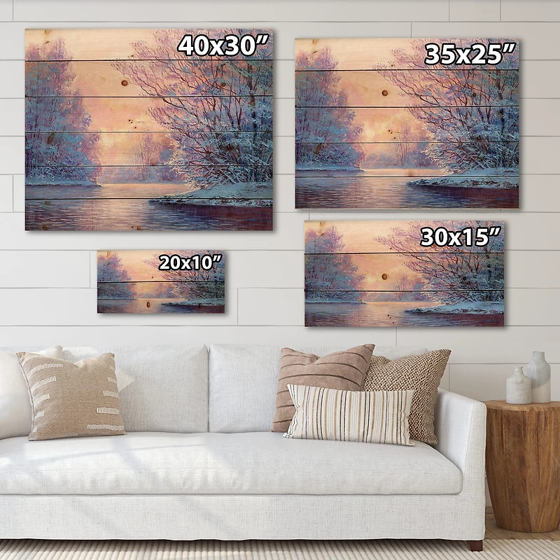 Designart - Winter Landscape With The RiverOriginal