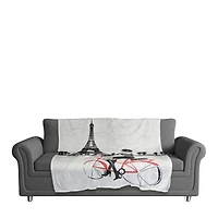 Parisian Red Bike 50" x 60" Coral Fleece Blanket