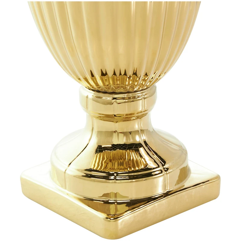 25" Gold Ceramic Tall Decorative Jar