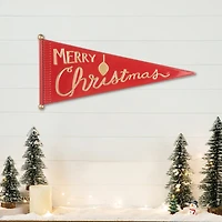 Glitzhome® 25" "Merry Christmas" Metal Pennant Wall Décor