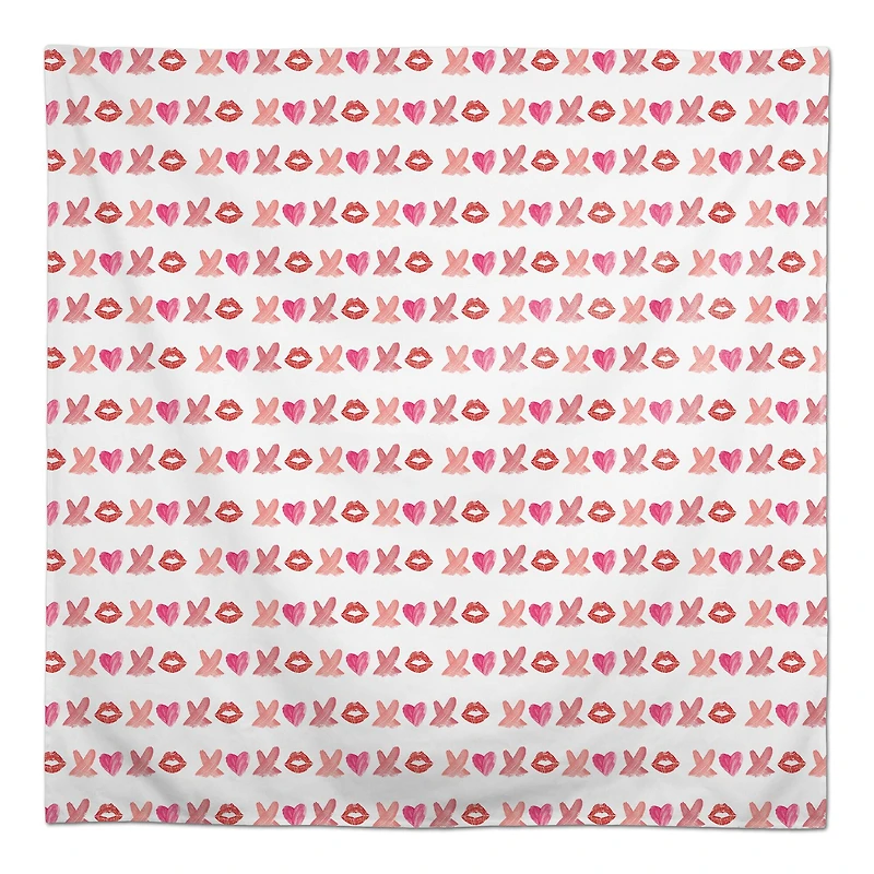 Lipstick XO Pattern 58" x 58" Tablecloth