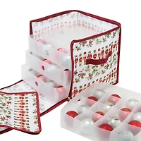 Laura Ashley Nutcracker Print Stackable Christmas Ornament Storage Box
