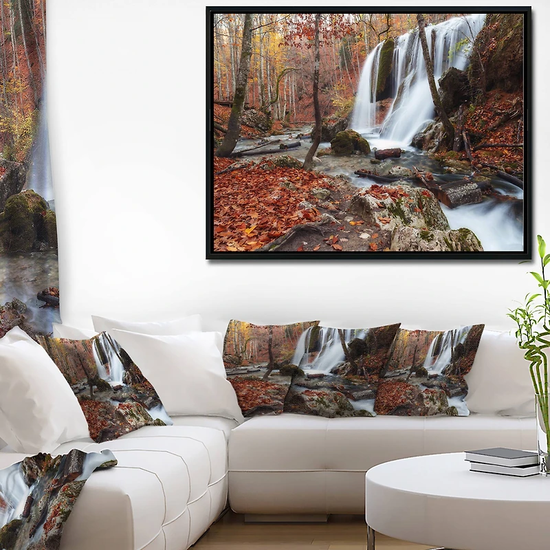 Designart - Crimea Waterfall in the Fall