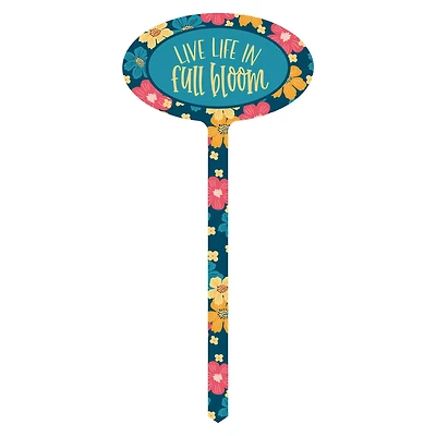 15" Aluminum Live Life In Full Bloom Marker Garden Stake