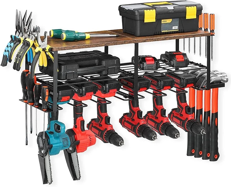 NEX™ 29" Wood Grain Power Tool Organizer Wall Shelf