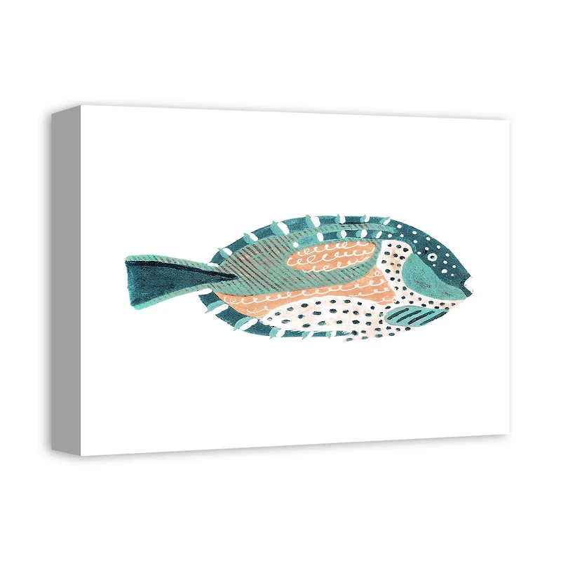 Patterened Fish 16" x 12" Canvas Wall Art
