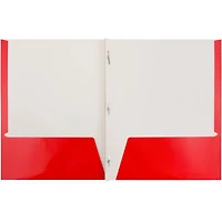JAM Paper Primary Glossy Laminated Two Pocket Folders With Clasps, 6ct.