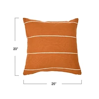 Hello Honey® Orange Square Interwoven Striped Cotton Pillow Cover