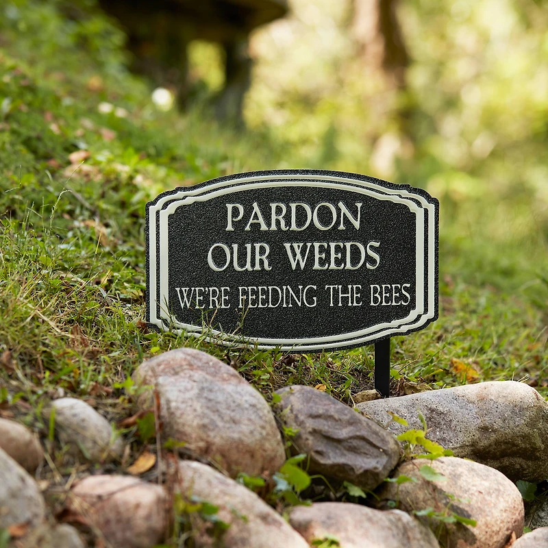 15.5" Metal Garden Weeds Stake Signs Set