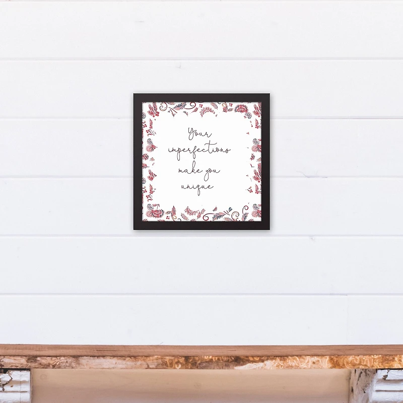 Imperfections are Unique 12" x 12" Black Framed Canvas