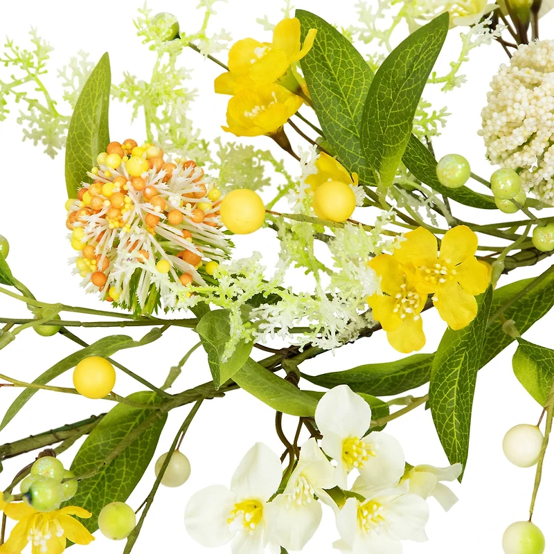 5ft. Yellow Berry & Thistle Floral Spring Garland
