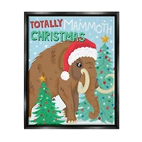 Stupell Industries Totally Mammoth Christmas Scene Framed Floater Canvas Wall Art