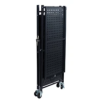 Organize It All Black -Tier Foldable Metal Rack with Wheels