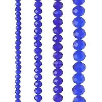 Blue Faceted Glass Rondelle Beads by Bead Landing™