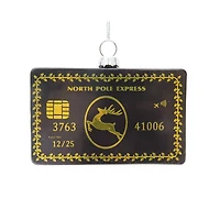 3.5" Black North Pole Express Credit Card Glass Ornament by Ashland®