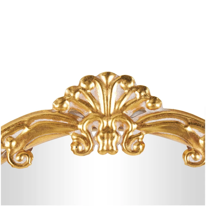 24" x 38" Gold Metal Ornate Baroque Oval Wall Mirror