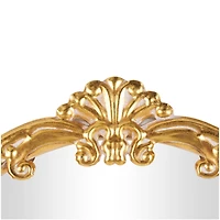 24" x 38" Gold Metal Ornate Baroque Oval Wall Mirror