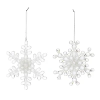 5.25" Clear Snowflake Acrylic Ornament Set