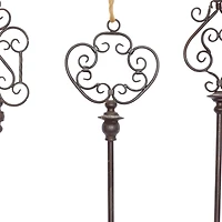 31" Black Metal Skeleton Key Industrial Wall Décor Set