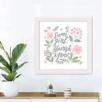 Flourish and Grow 16" x 16" White Framed Print Under Plexiglass