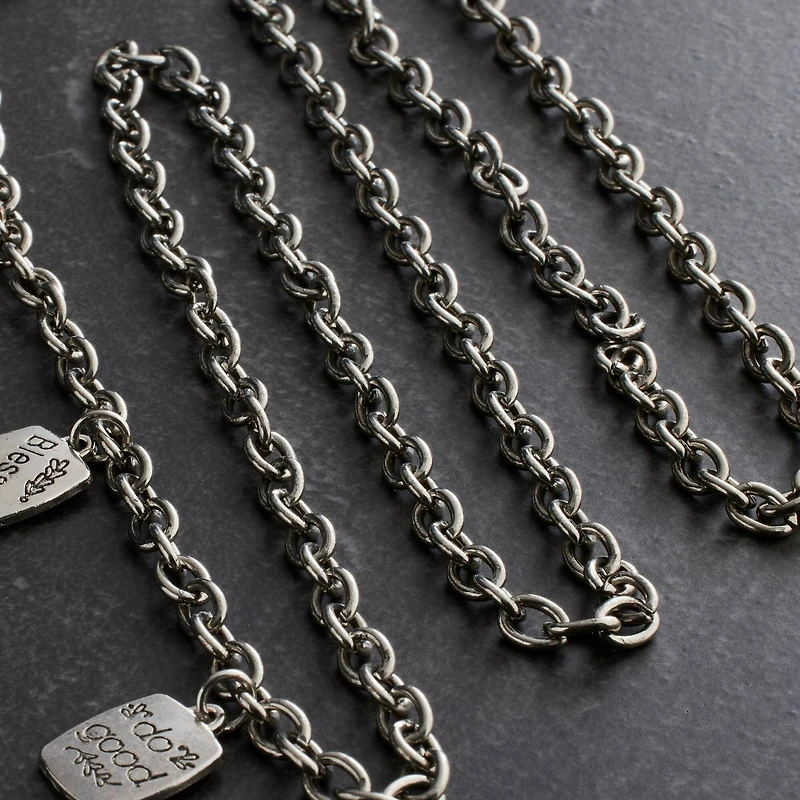 12 Pack: 36" Small Antique Silver Cable Chain by Bead Landing™
