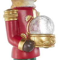 31" Red, Green & Gold Nutcracker Dog Sculpture