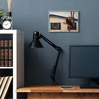 Stupell Industries Bird Paints Indoor Cat Gray Framed Wall Art